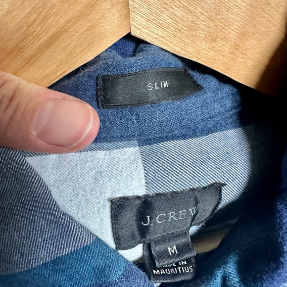 JCrew, long sleeve button up shirt and flannel plaid, slim, fit size medium - Picture 2 of 2